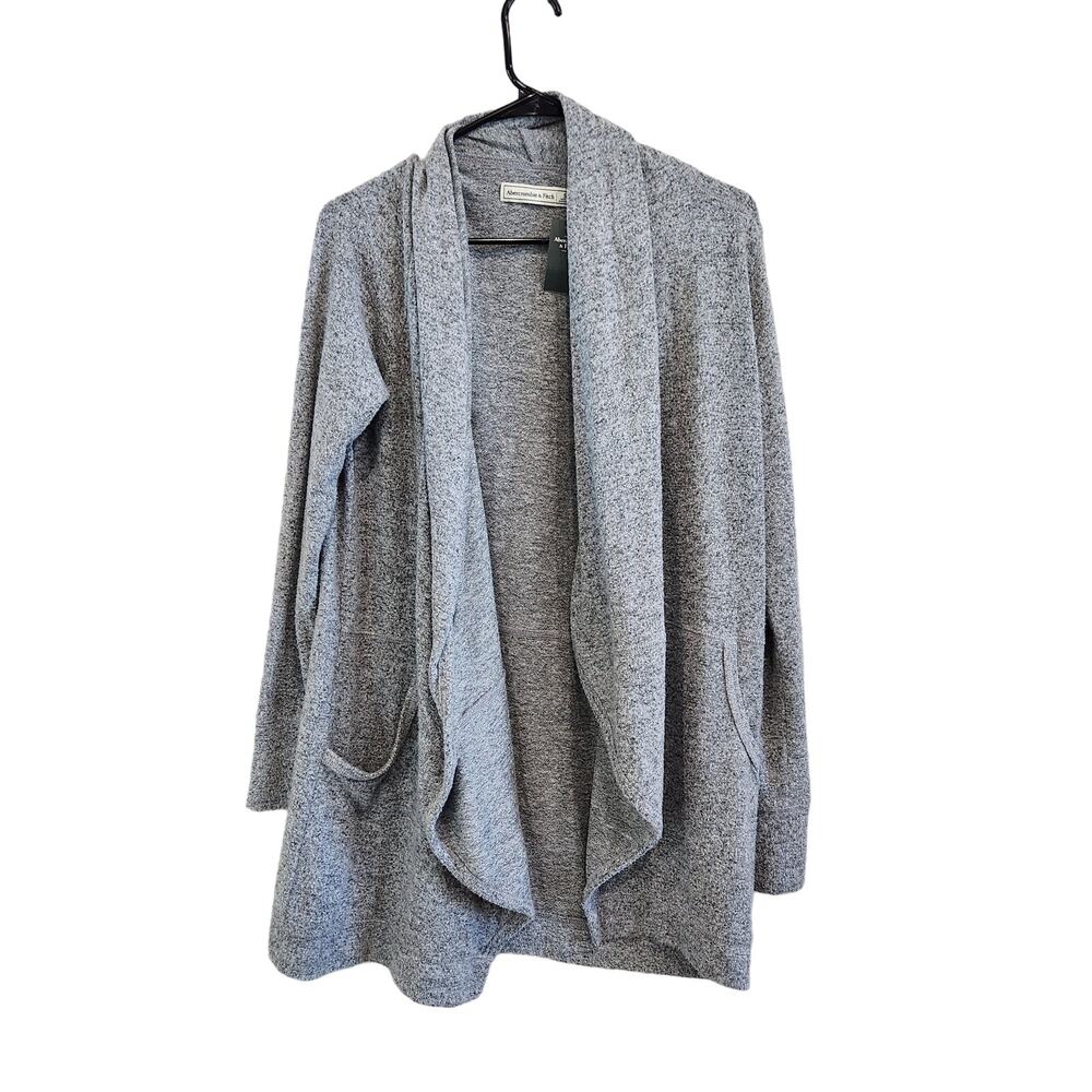 Abercrombie & Fitch Oversized Gray Long Line Cardigan Sweater Cozy Size Small